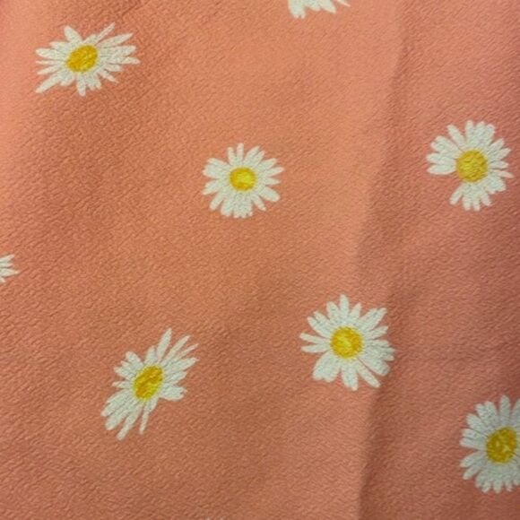 Shein- Light Orange Mini Dress with Daisies and Tie Straps- Size 11-12 Years Old - Picture 4 of 6